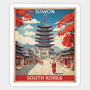 Suwon South Korea Travel Tourism Retro Vintage Magnet